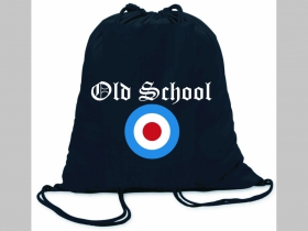Old School ľahké sťahovacie vrecko ( batôžtek / vak ) s čiernou šnúrkou, 100% bavlna 100 g/m2, rozmery cca. 37 x 41 cm
